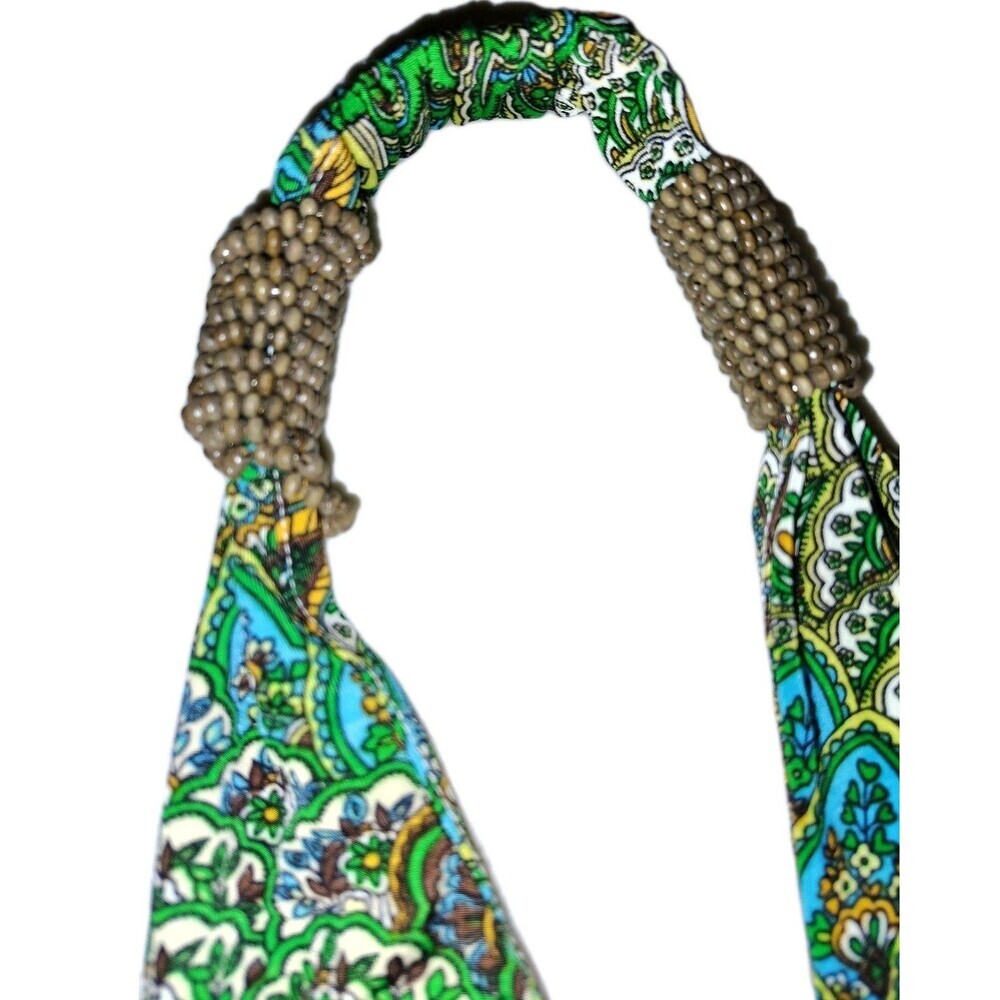 Cristinalove Peacock Paisley Halter Mini Dress Green Brown Boho Small - Picture 8 of 13